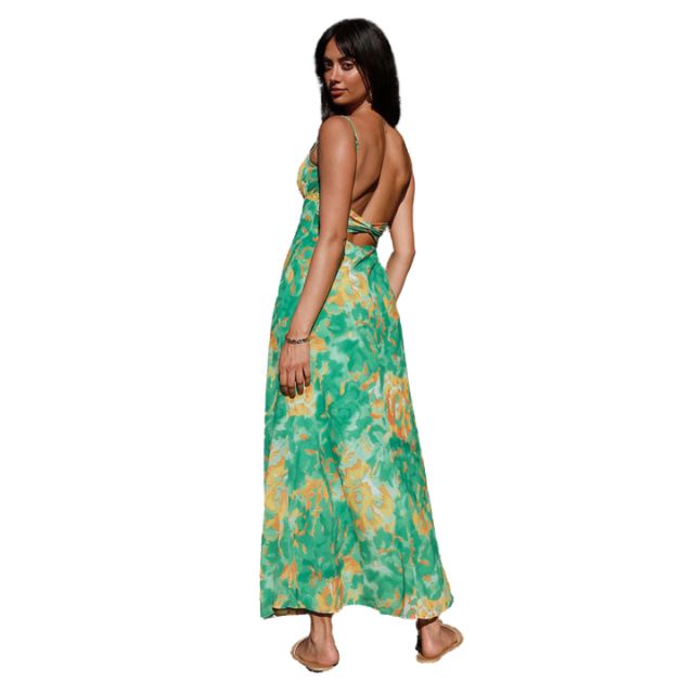 Catalina - Flowing maxi dress with floral pattern