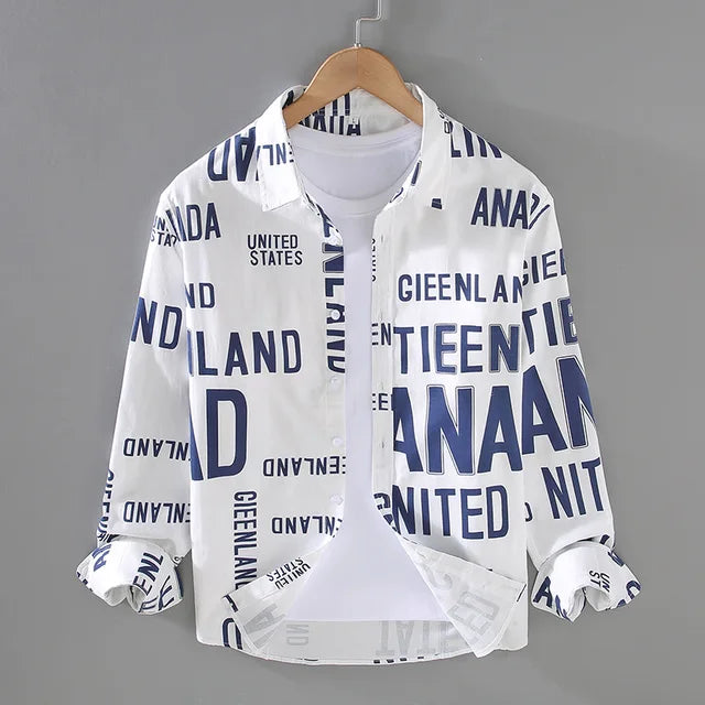 Vincent - Shirt with open front and striking lettering