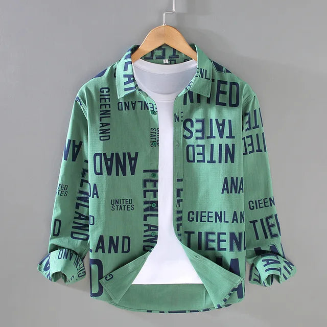 Vincent - Shirt with open front and striking lettering