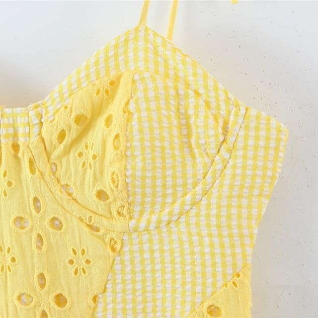Liana - Sun-kissed cami dress with eyelet embroidery
