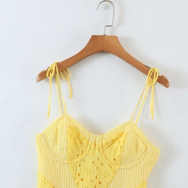 Liana - Sun-kissed cami dress with eyelet embroidery