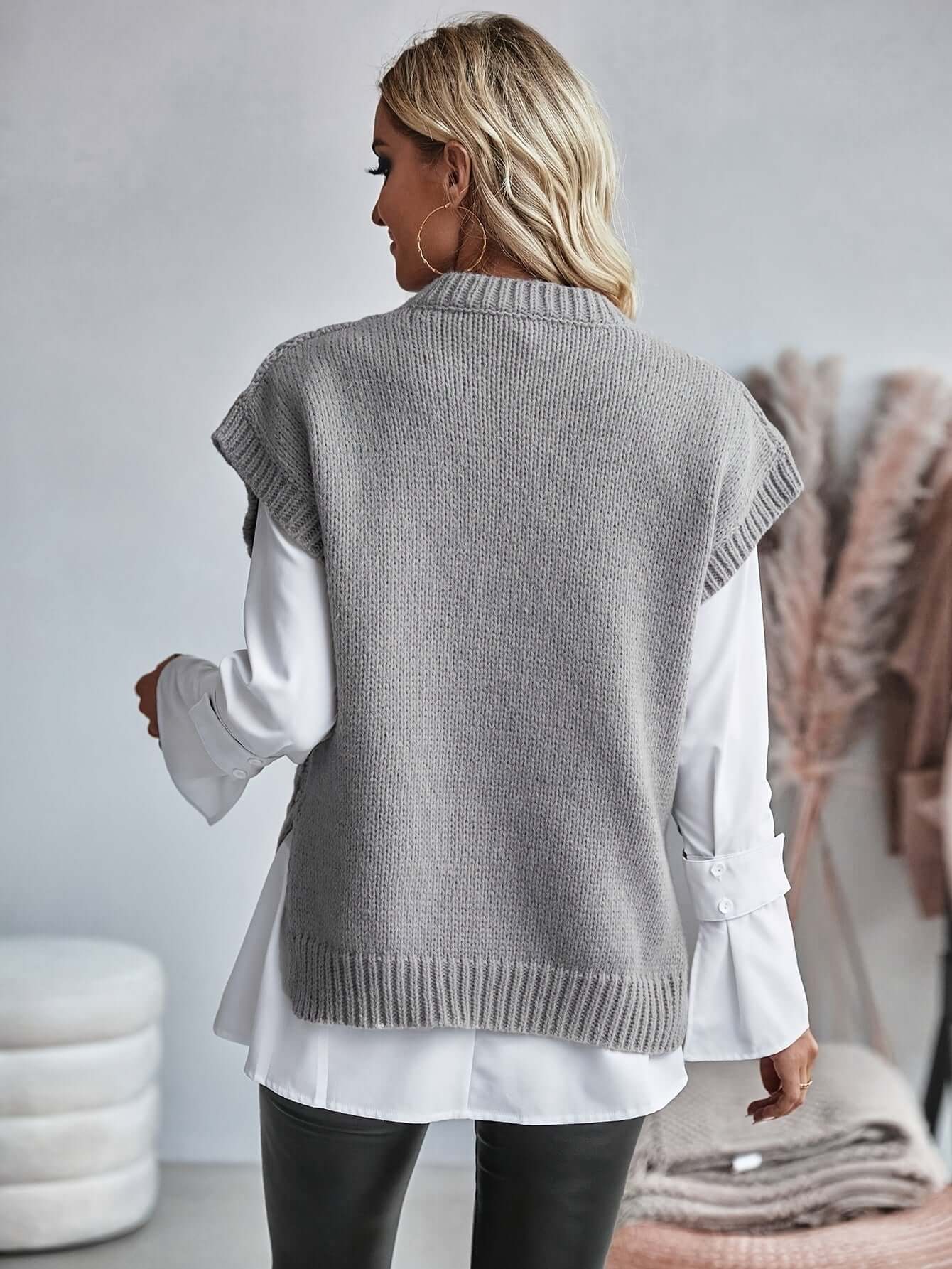 Cable Knit Sweater Vest for Women