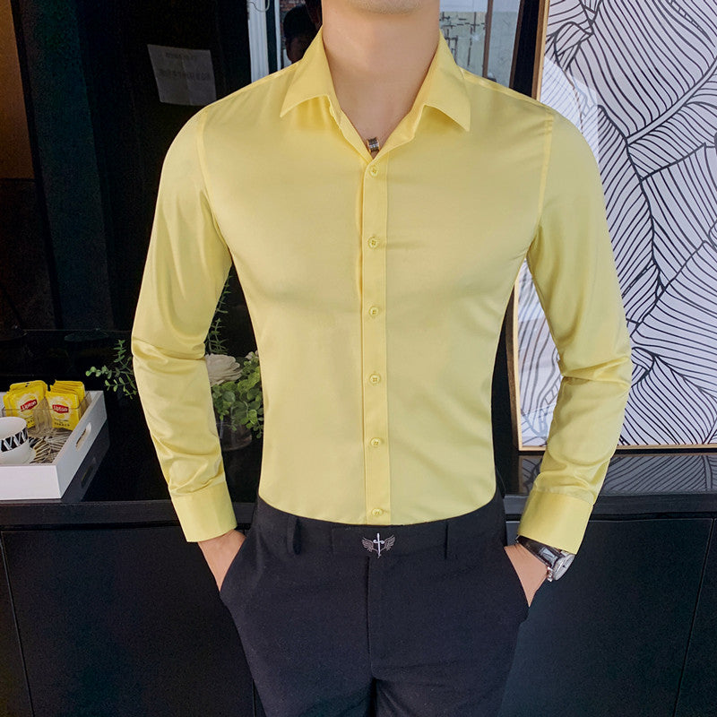 Lambert - Men's business shirt slim fit Kent collar
