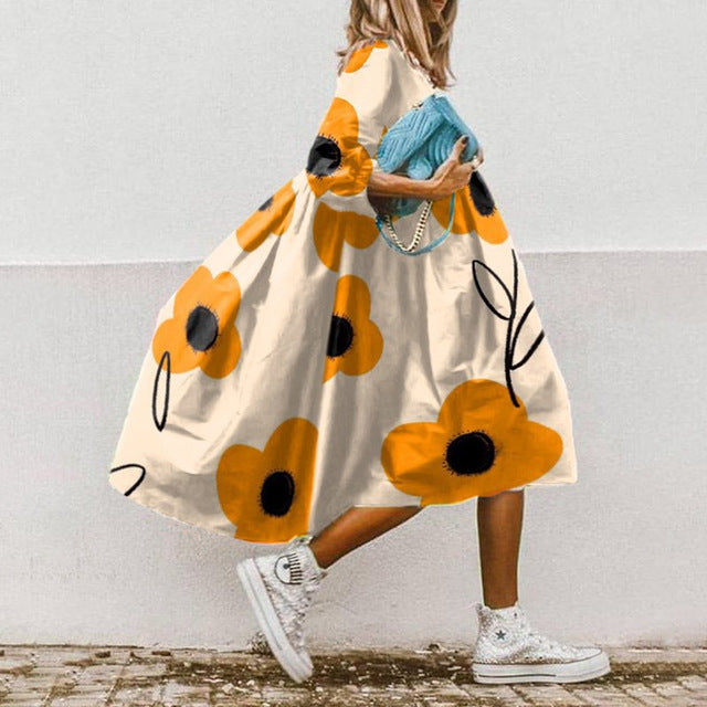 Bella - Colourful baggy summer dress for relaxed days