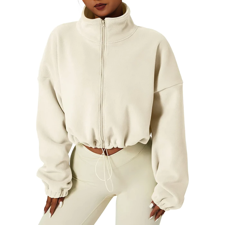 Cropped winter zip jacket for women