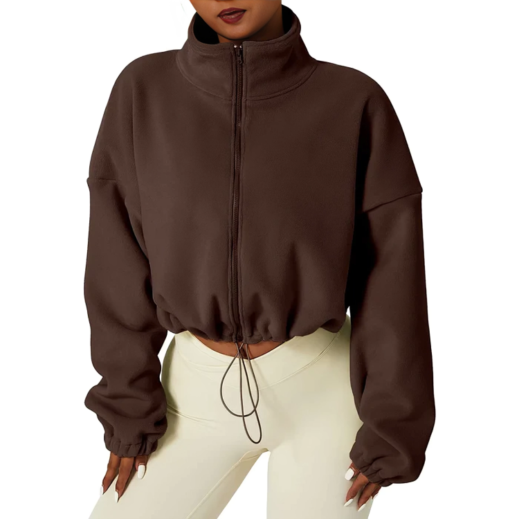 Cropped winter zip jacket for women
