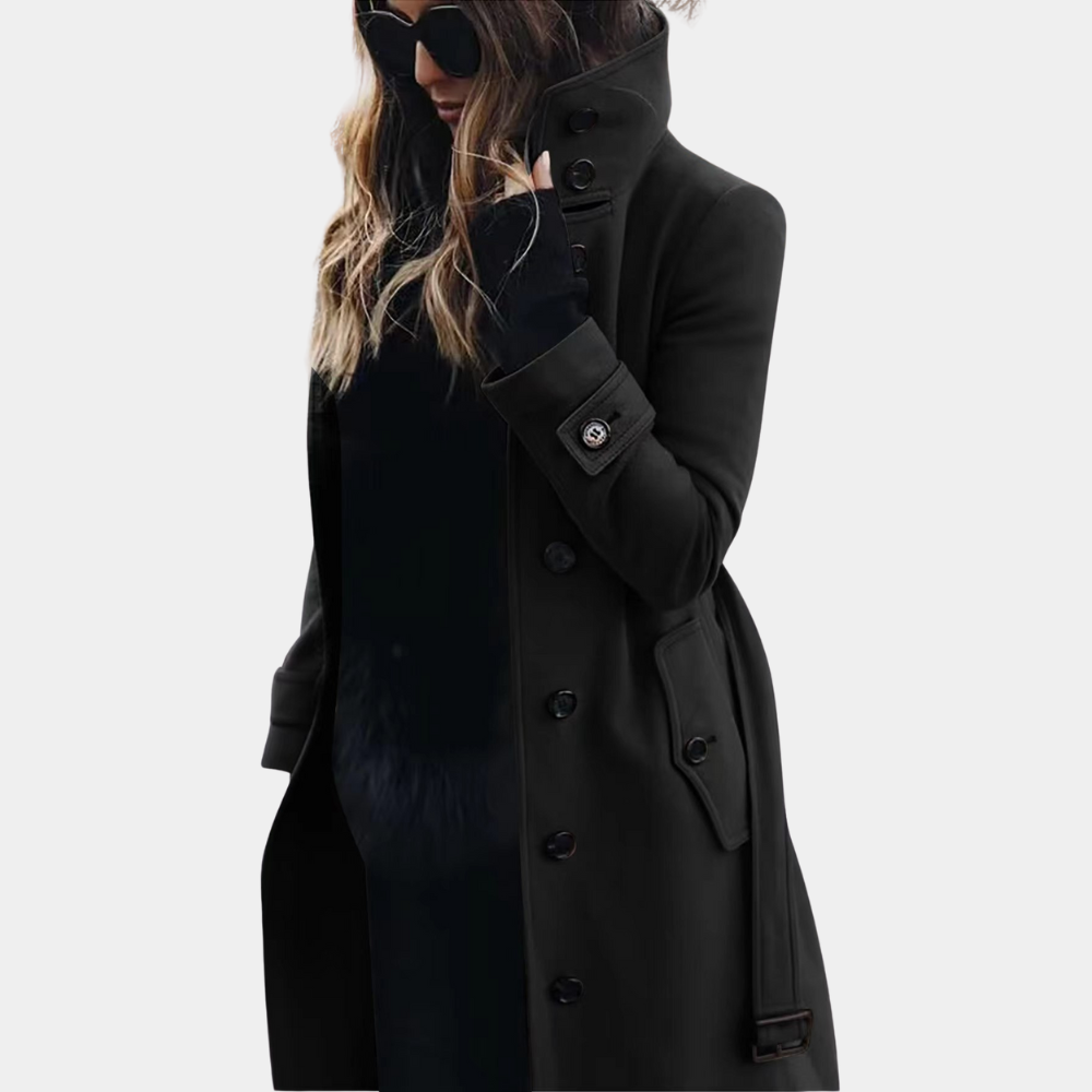 Elegant long trench coat for women