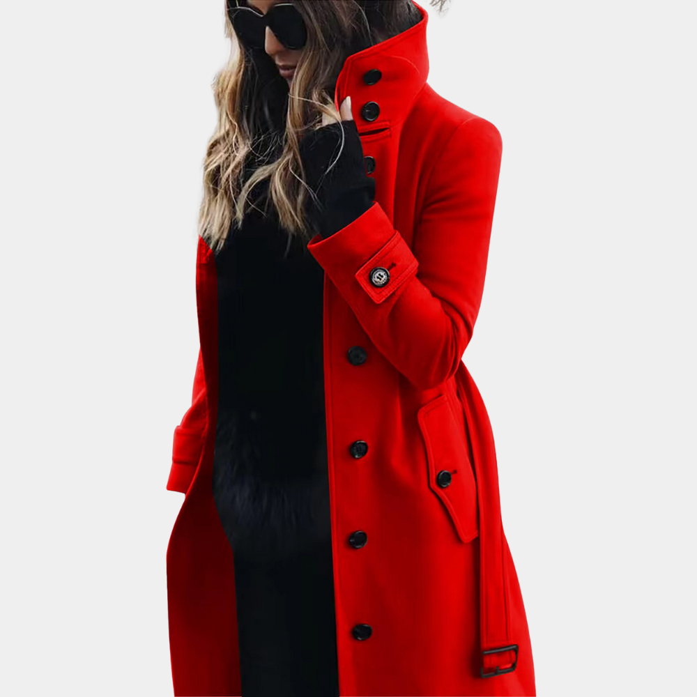 Elegant long trench coat for women