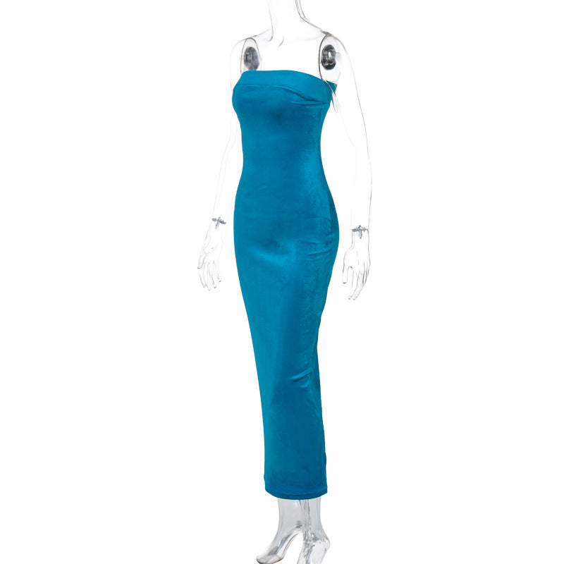 Vivienne - Off-the-shoulder velvet evening dress