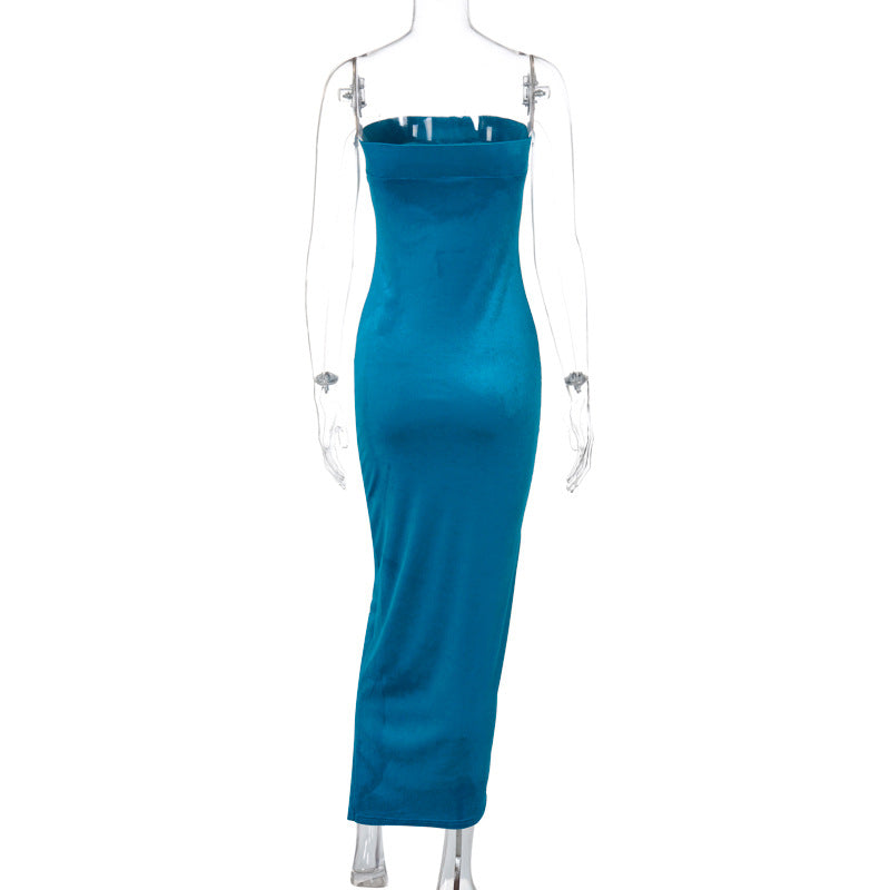 Vivienne - Off-the-shoulder velvet evening dress