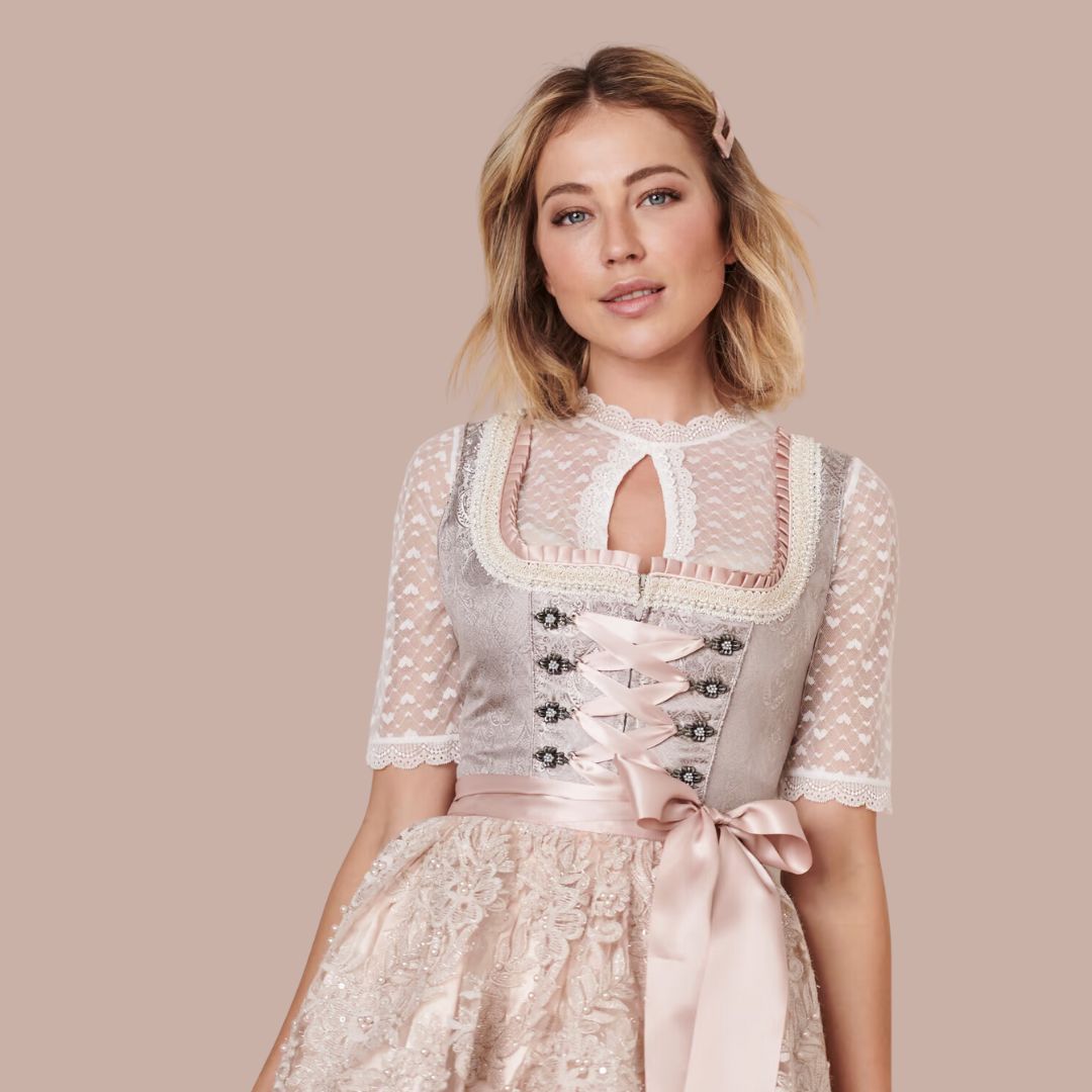 Elegant lace dirndl with lacing