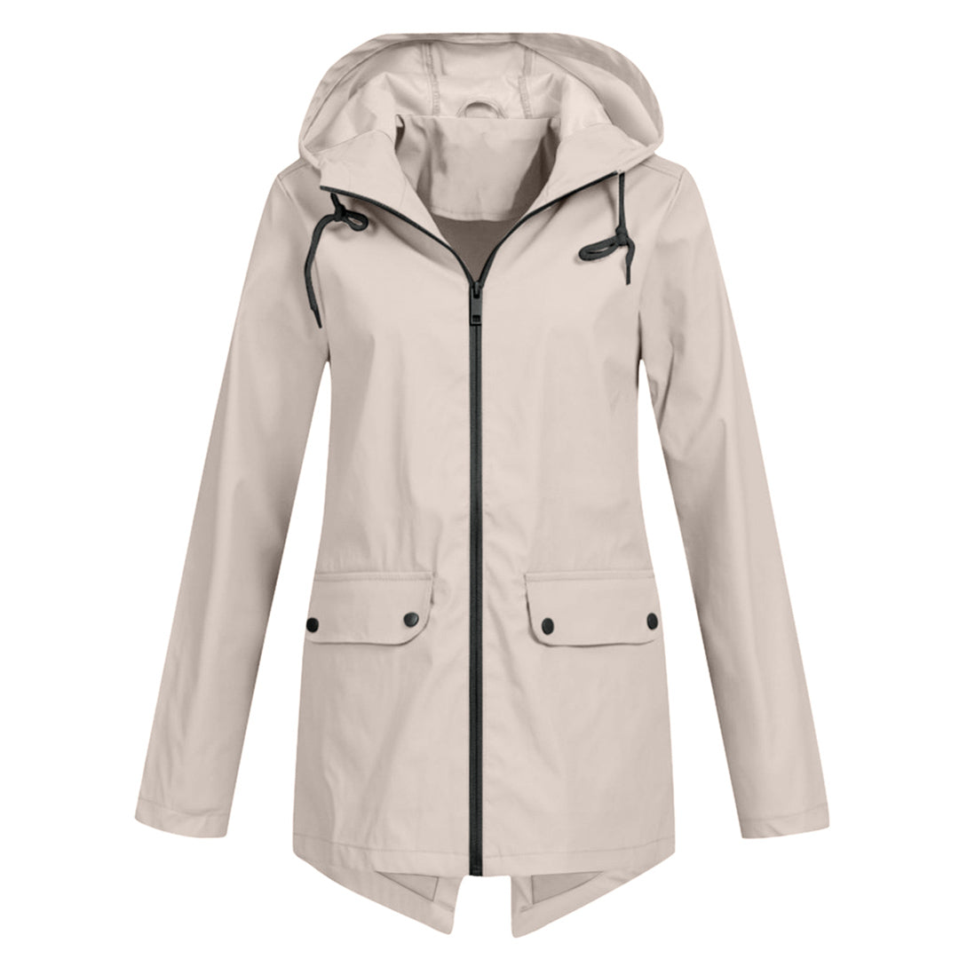 Dasha – Long Rain Jacket with Hood for Women