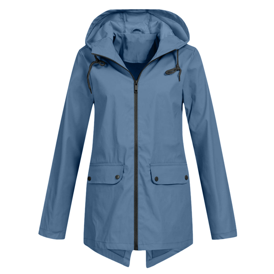 Dasha – Long Rain Jacket with Hood for Women