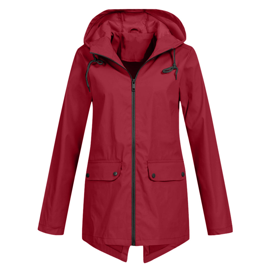 Dasha – Long Rain Jacket with Hood for Women