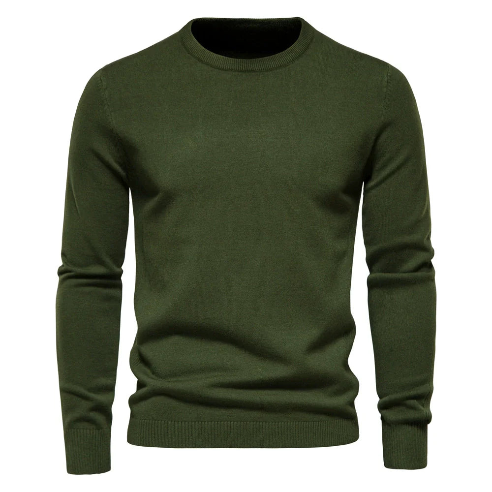 Men's Classic Knit Pullover Sweater – Stylish Warmth for Autumn & Winter