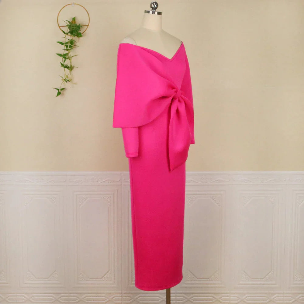 Cassandra - Chic midi dress with off-the-shoulder cut