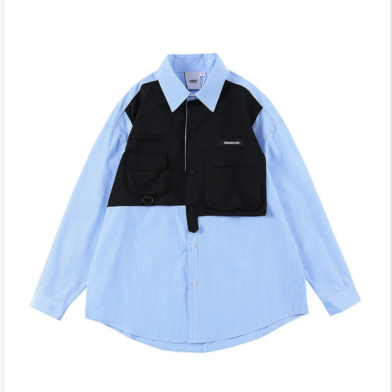 Elliot - Two-coloured long sleeve shirt with contrast collar