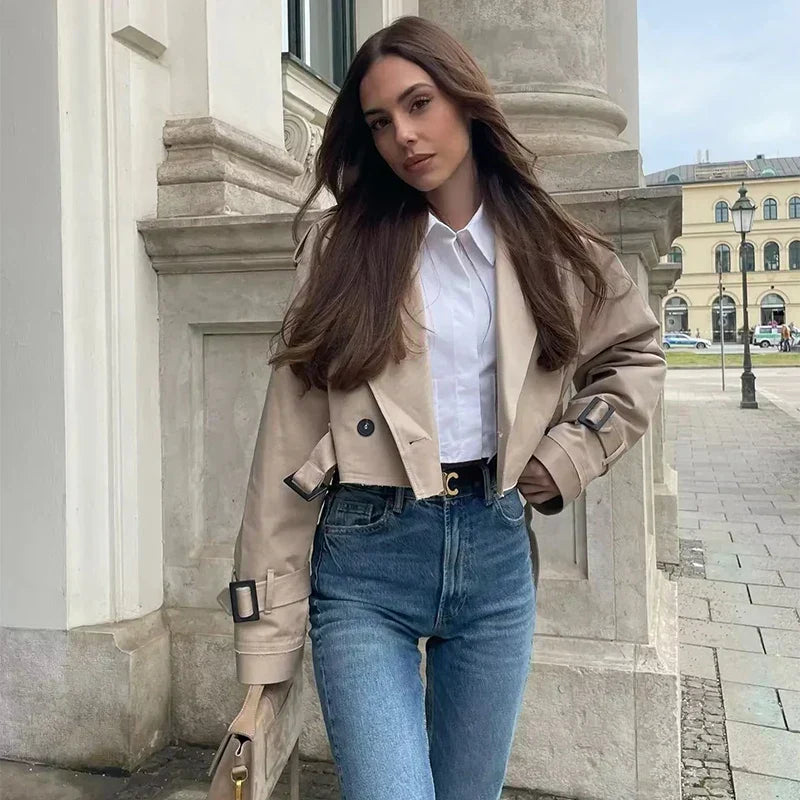 Chic cropped coat for women