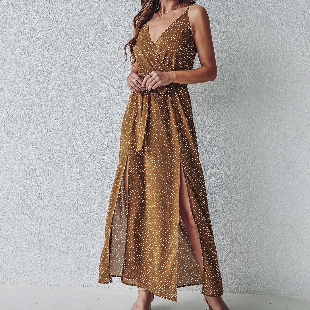 Gloria - Elegant maxi dress with floral pattern