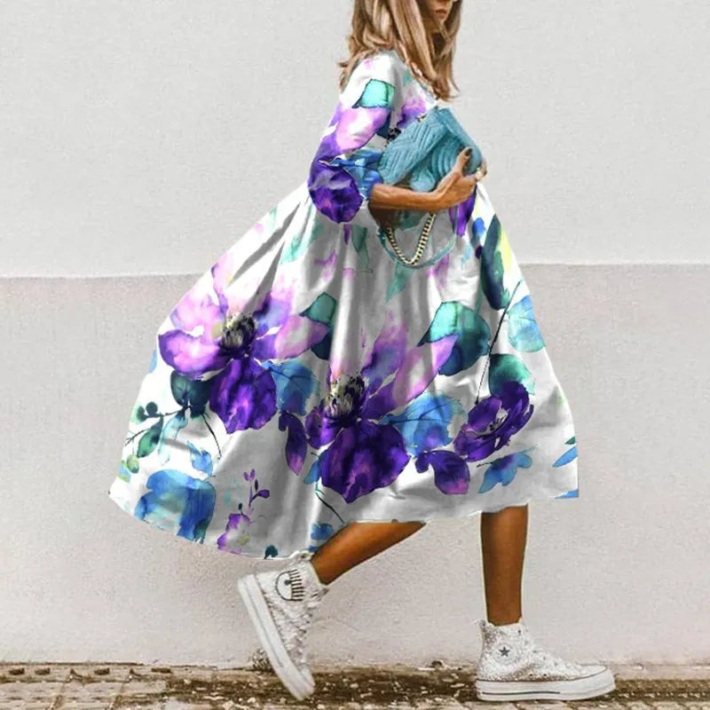 Bella - Colourful baggy summer dress for relaxed days