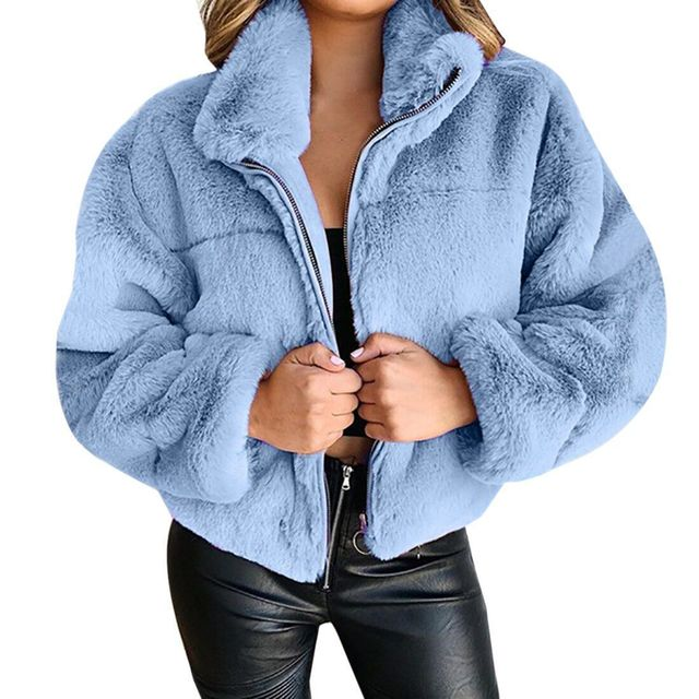 Plush winter jacket for women
