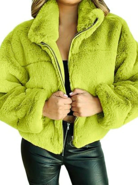 Plush winter jacket for women