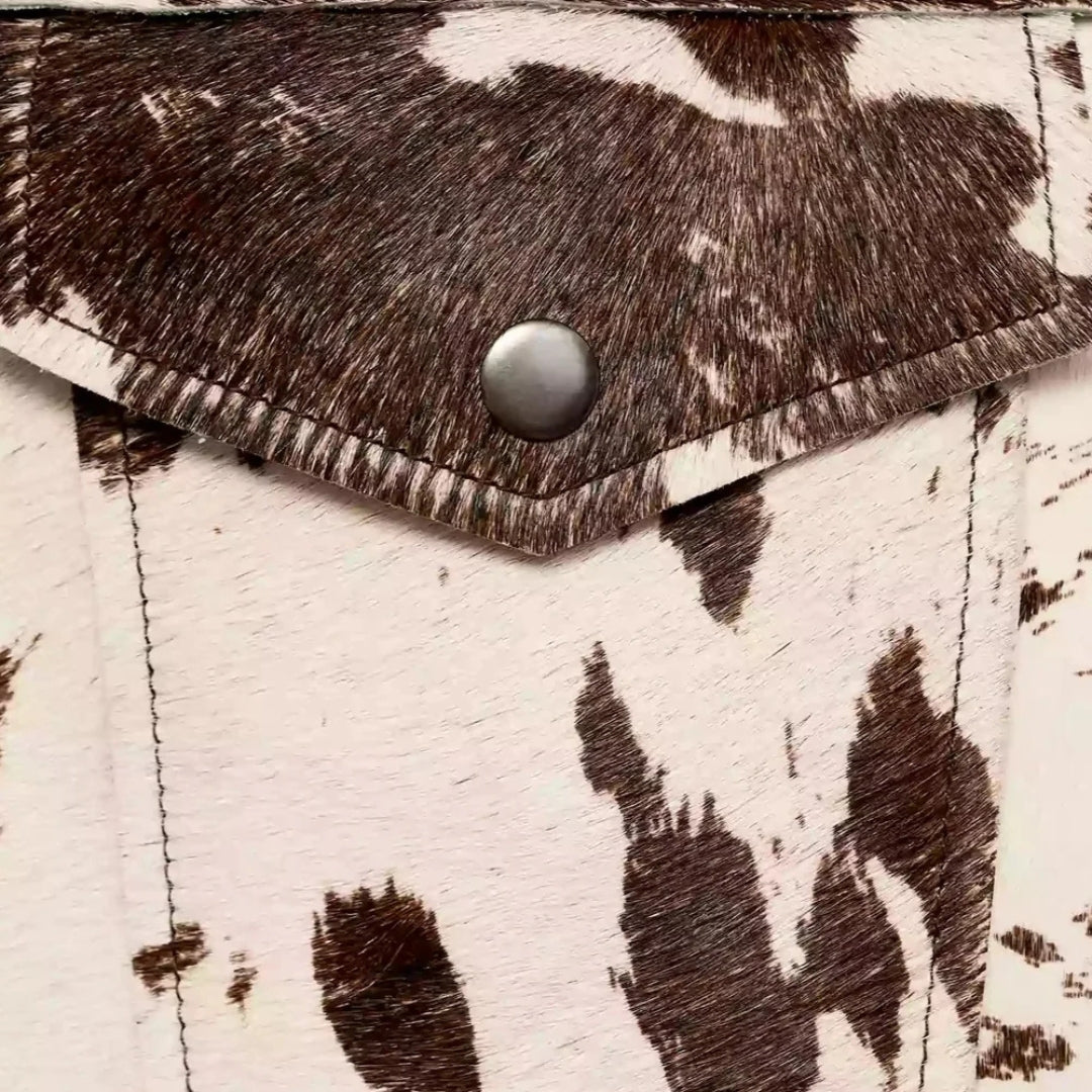 Stylish cow print single-breasted jacket for women