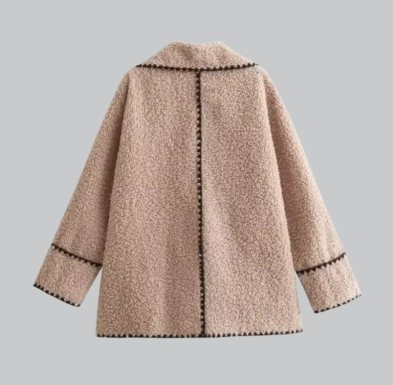 Elegant stitching lambswool jacket for women