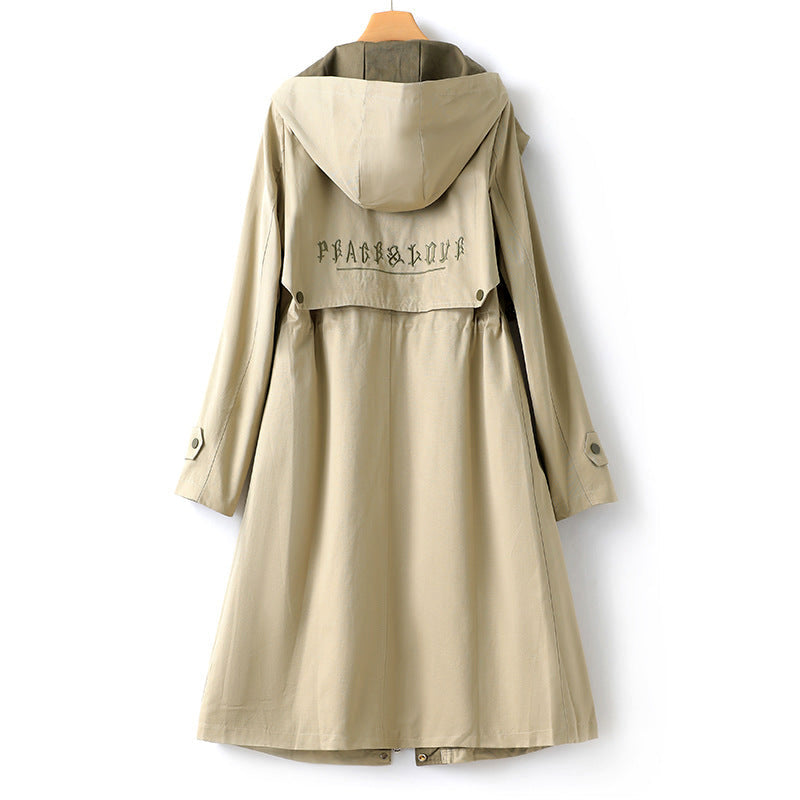 Velina | Hooded Trench Coat with Drawstring Waist - Stylish & Functional Outerwear