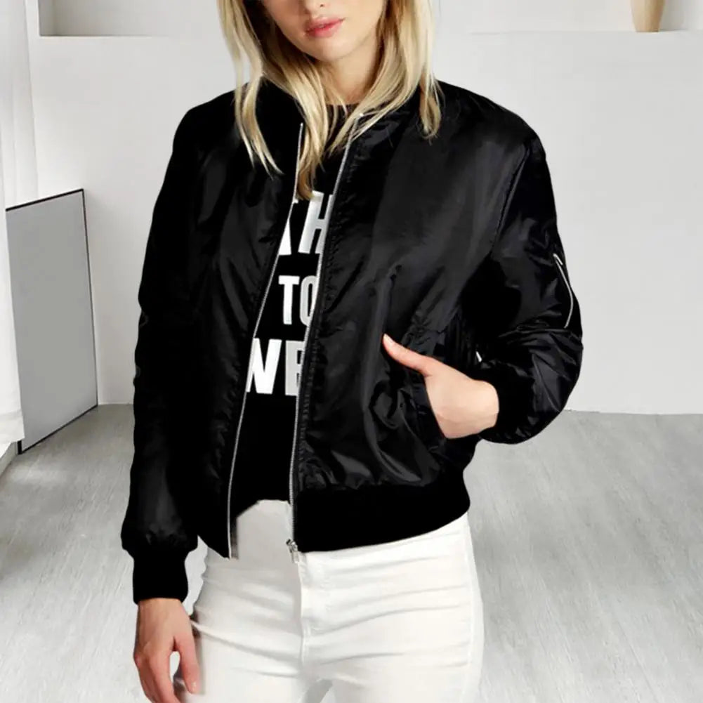 Women's Casual Pocket Zipper Jacket - Various Colors