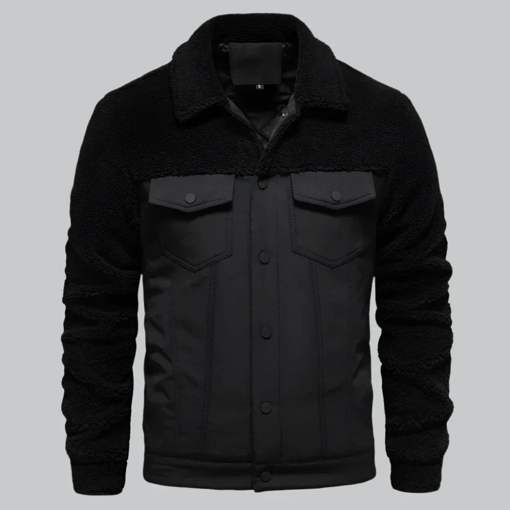 Sherpa button down fleece jacket for women
