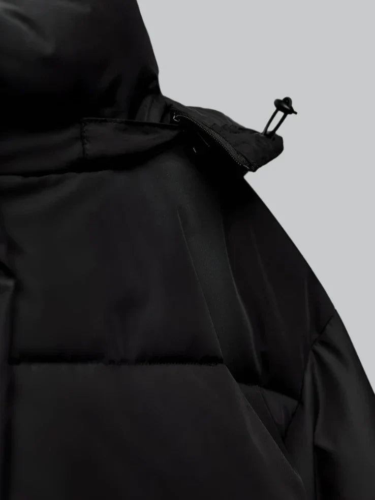 Cropped waterproof hooded puffer jacket for Women