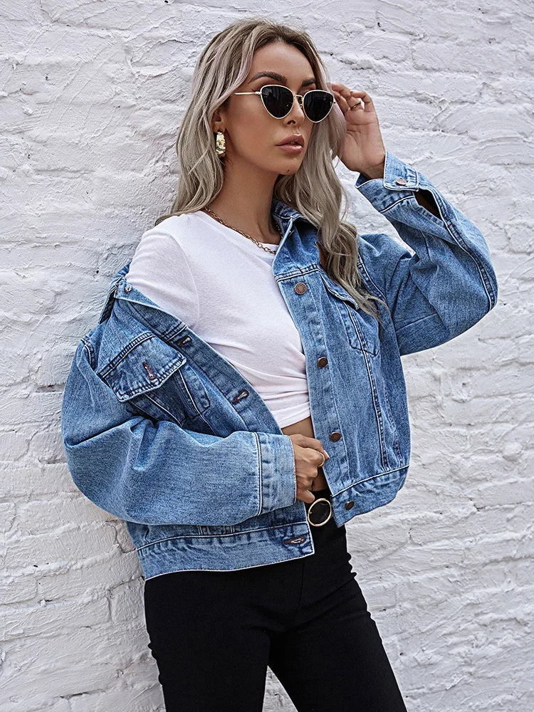 Commuting versatile denim jacket for women