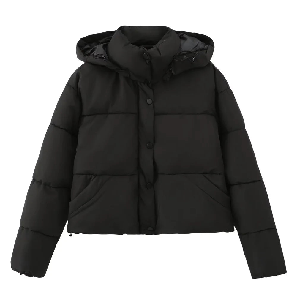 Womens Casual Long Sleeved Hooded Short Coat