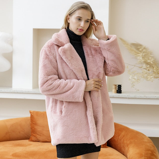 Cozy faux fur winter coat for women