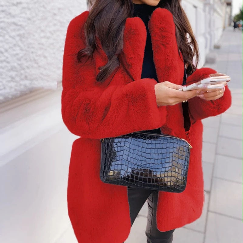 Cozy faux fur winter coat for women