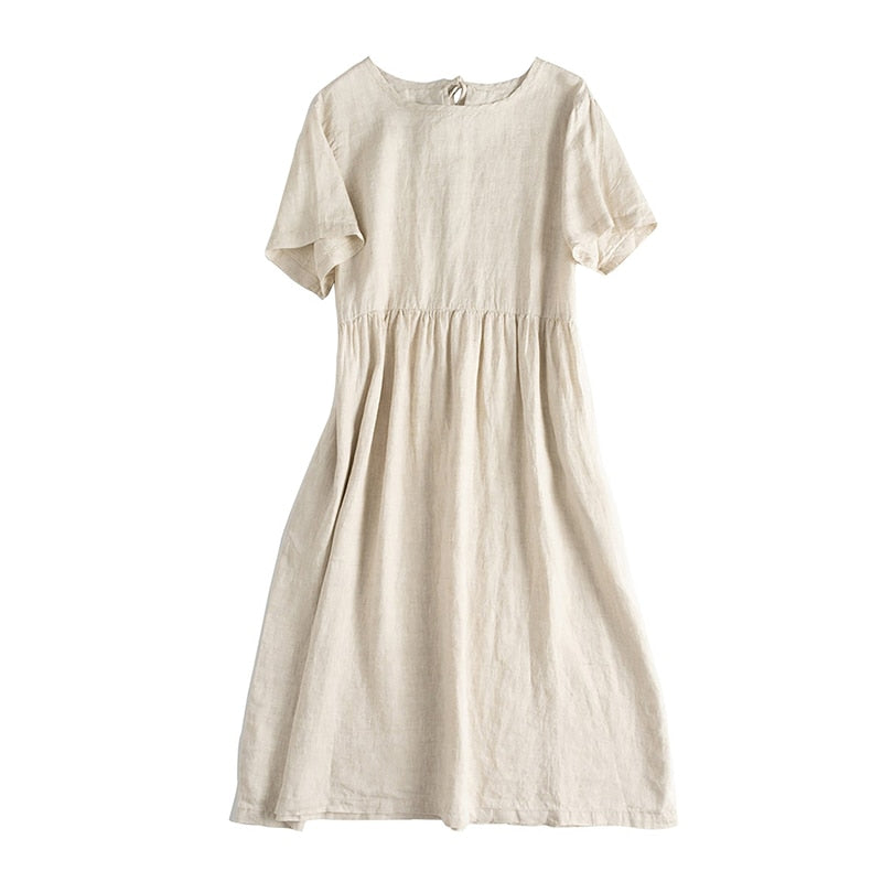 Classic linen dress | retro women's dress with pockets
