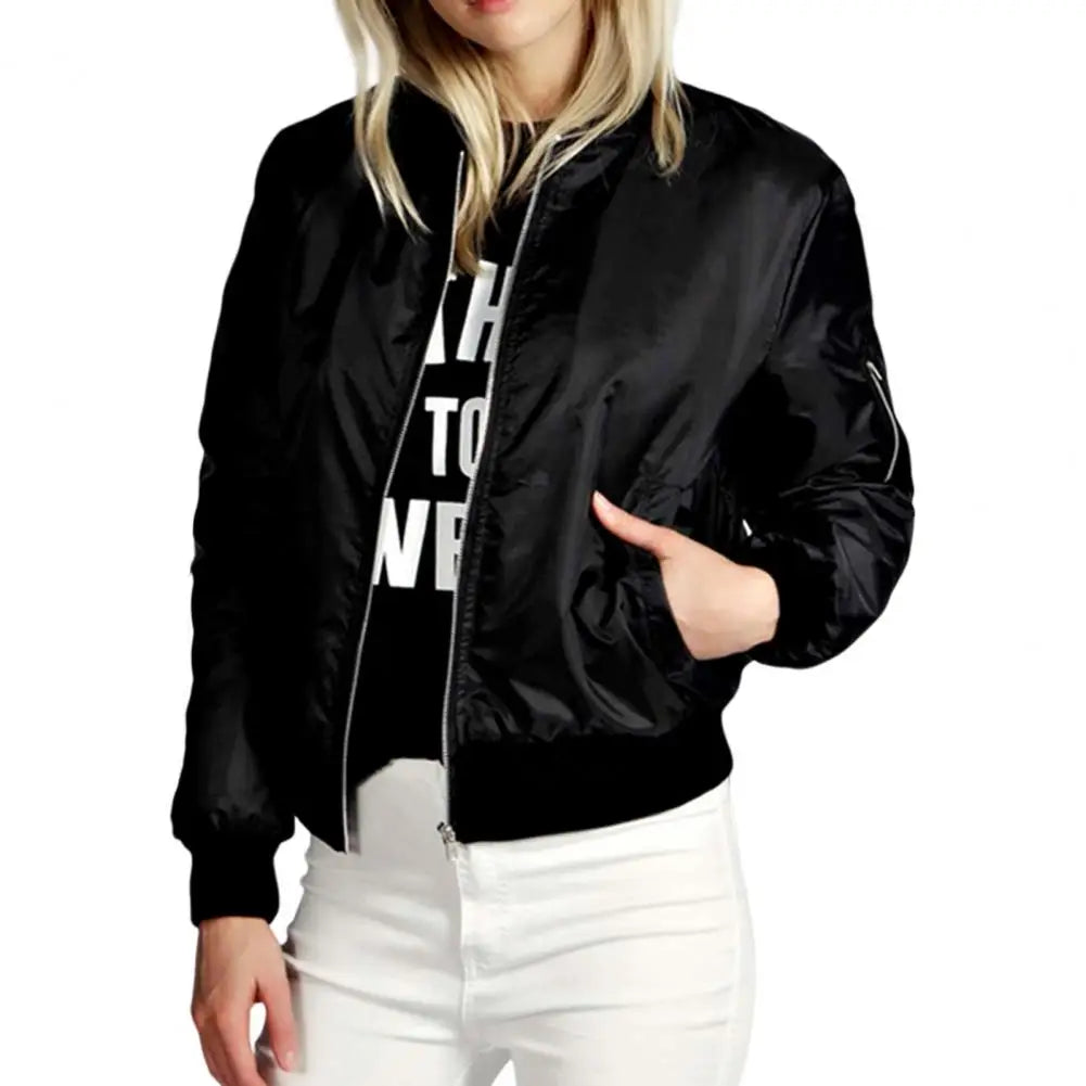 Women's Casual Pocket Zipper Jacket - Various Colors