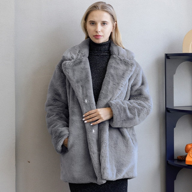 Cozy faux fur winter coat for women