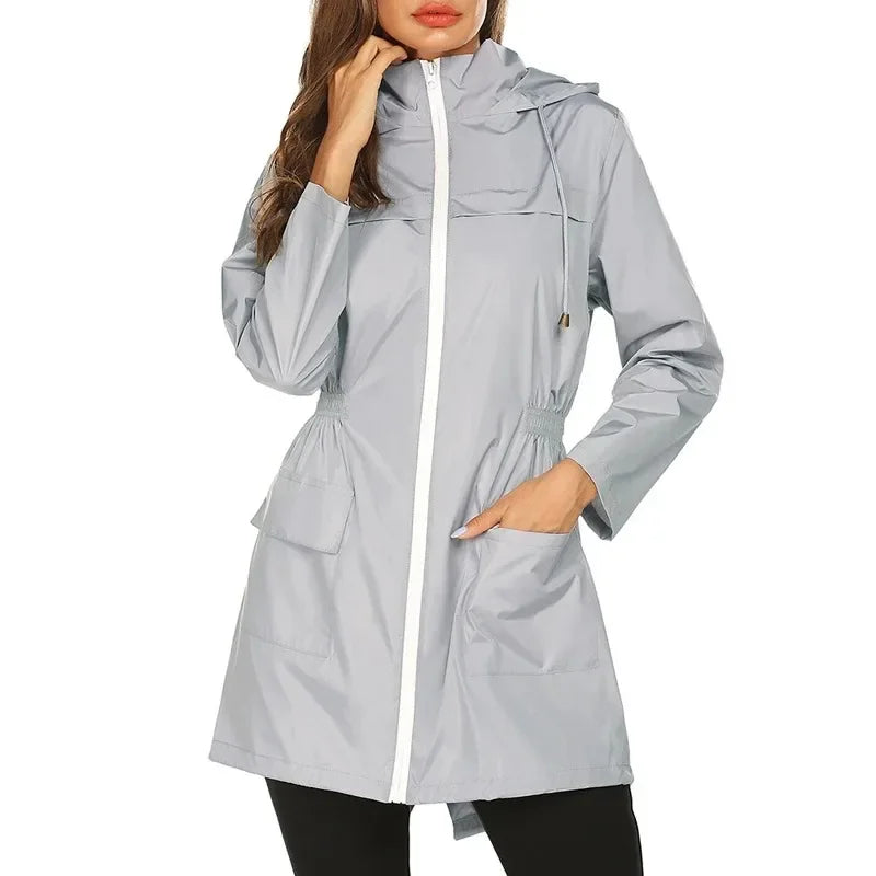 Women's Hooded Lightweight Waterproof Rain Jacket