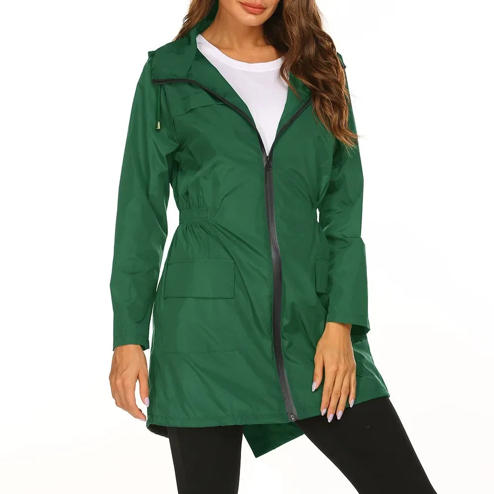 Women's Hooded Lightweight Waterproof Rain Jacket