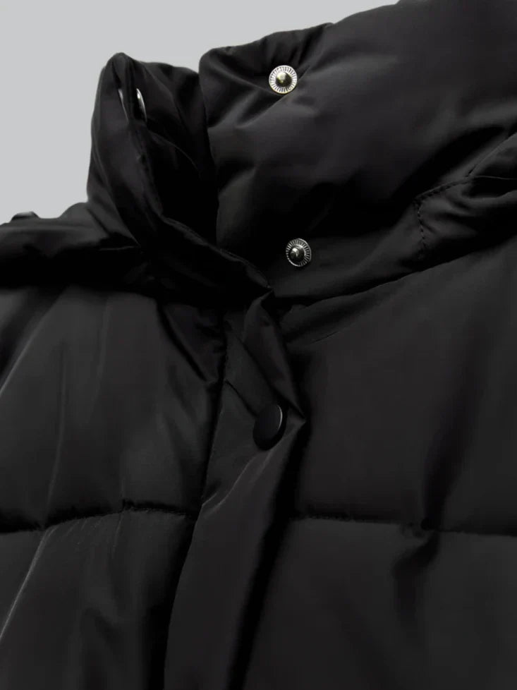 Cropped waterproof hooded puffer jacket for Women