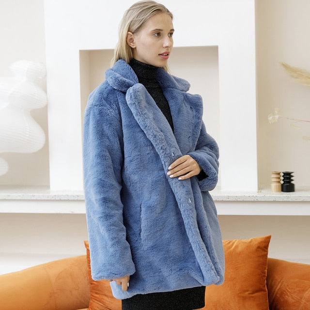 Cozy faux fur winter coat for women