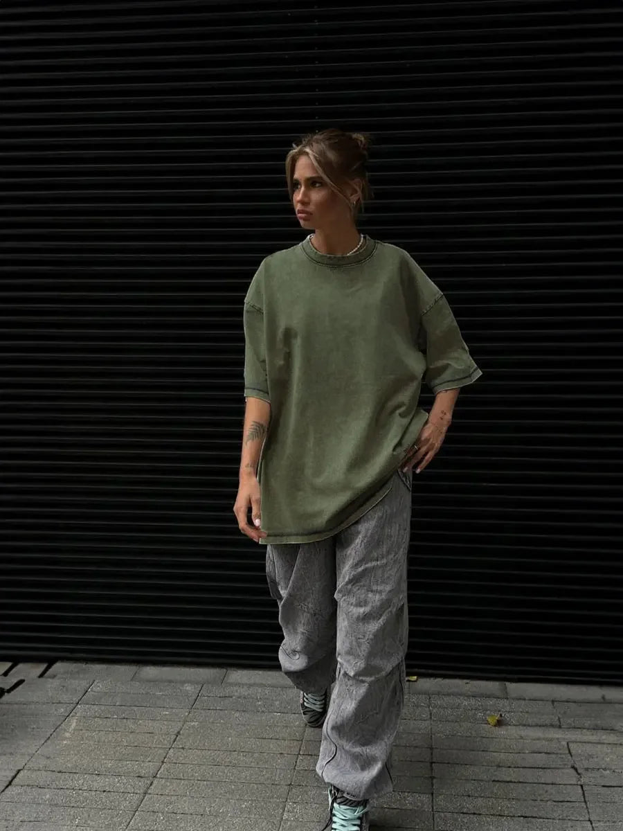 100% Cotton Retro Loose Fit T-shirt For Women - Various Colors