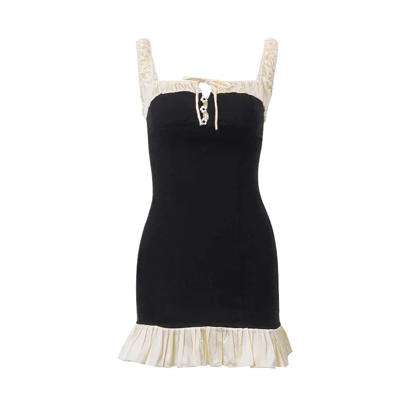 Gracie - Pleated mini dress with button placket