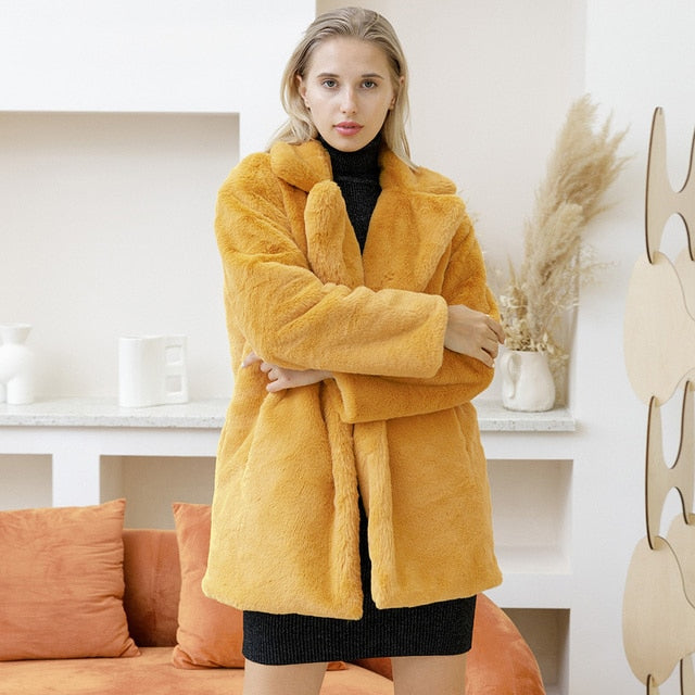 Cozy faux fur winter coat for women