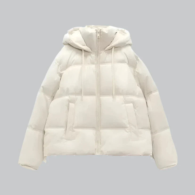 Cold-proof solid parka jacket for women