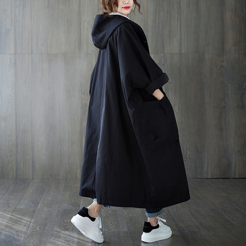 Eulalia | Women's Hooded Long Trench Coat - Stylish & Weather-Resistant
