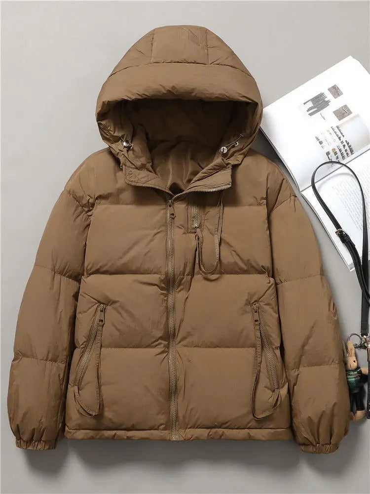 Women's Puffer Jacket - Hooded Quilted Insulated - Lightweight Warm Casual Wear