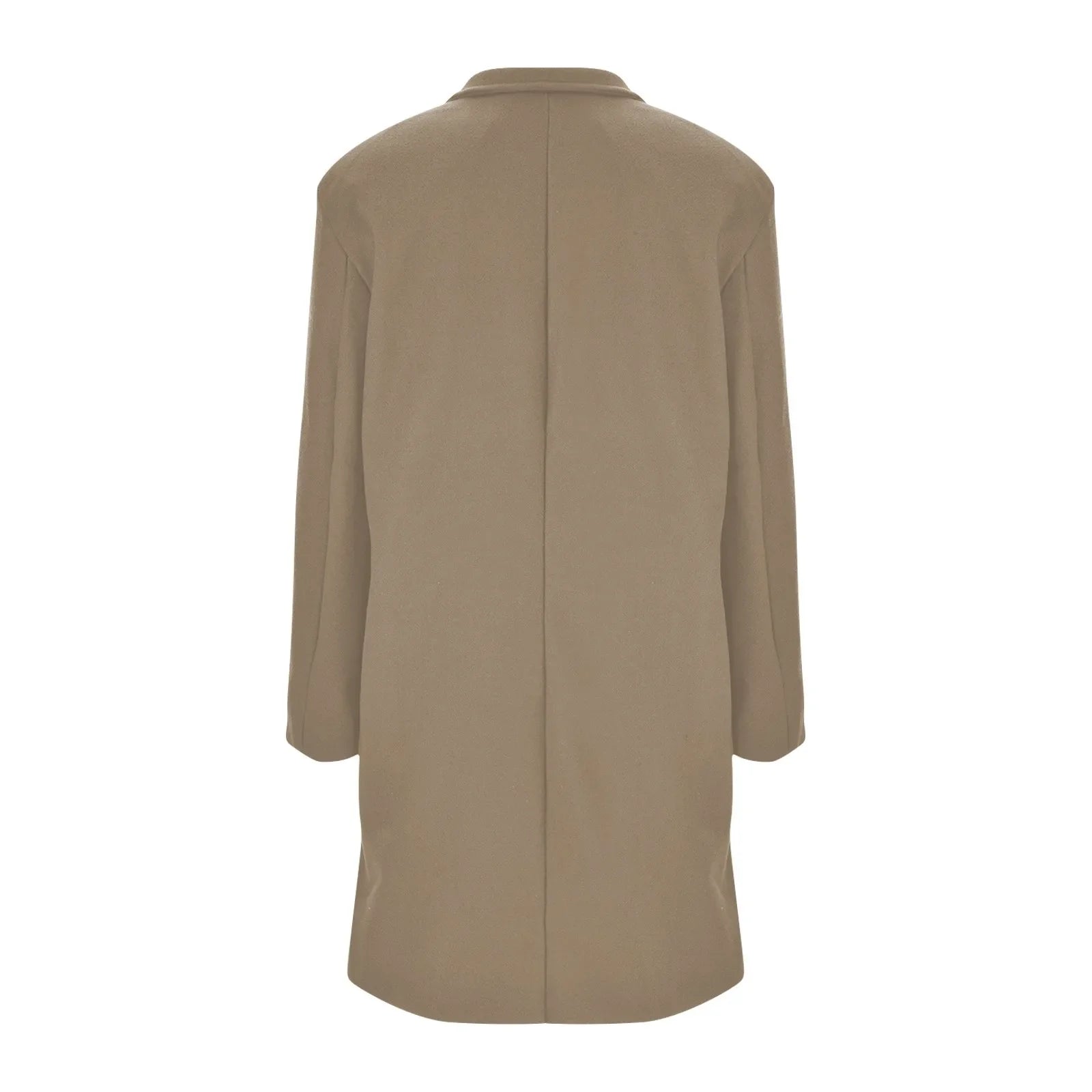 Womens Woollen Lapel Mid Length Coat - Various Colors